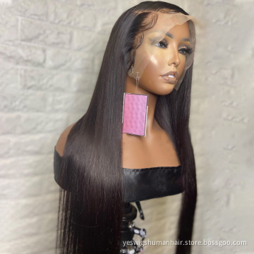 Yeswigs Cheap Hd Full Lace Frontal Wig Raw Brazilian Cuticle Aligned Virgin Human Hair Straight Lace Frontal Wig For Black Women
